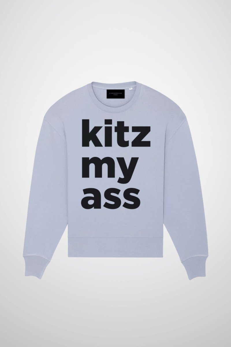 "kitz my ass" Bold Oversize Signature Sweatshirt in Hellblau