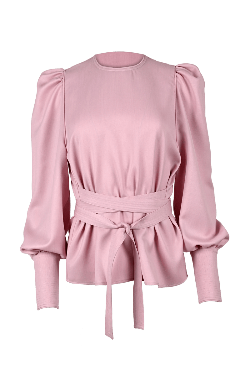 Bluse Leni mit Puffärmeln und breiter Manschette in rosa